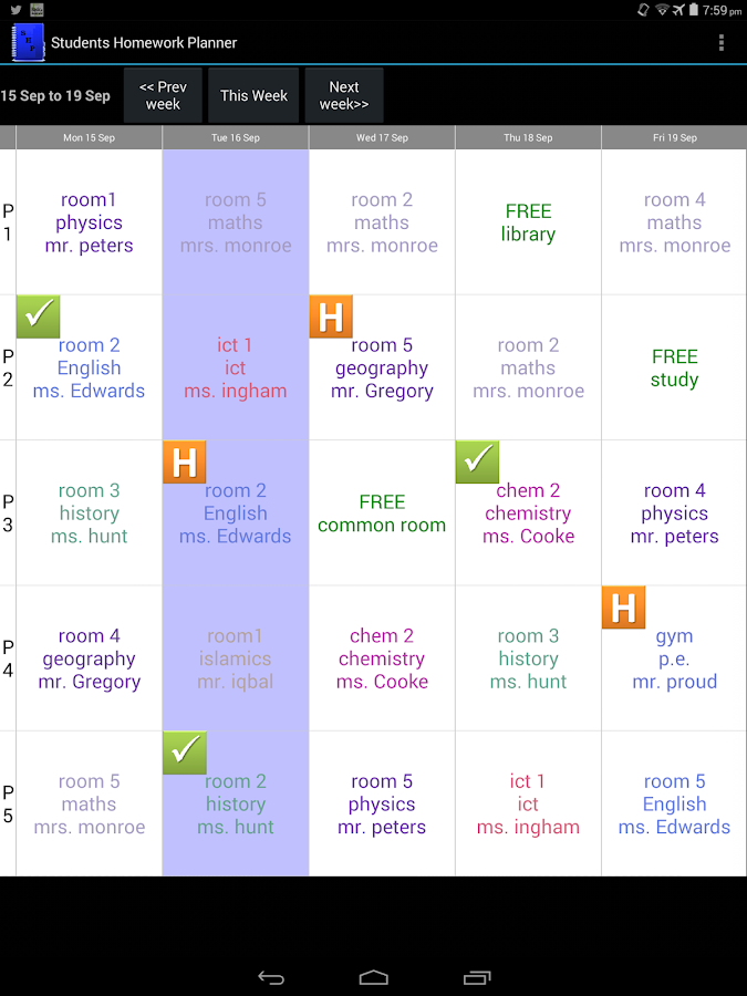Homework organizer printable image