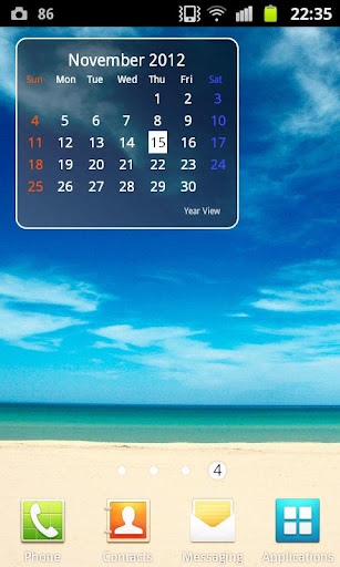 Year View Calendar Widget