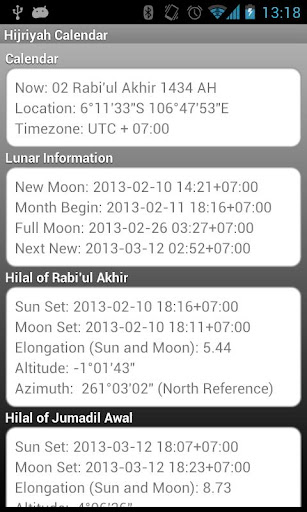 Hijriyah Islam Calendar Widget