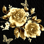 Gold Flowers With Butterfly Li Apk