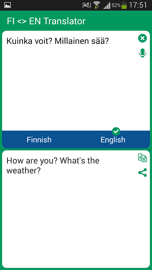 Finnish to english