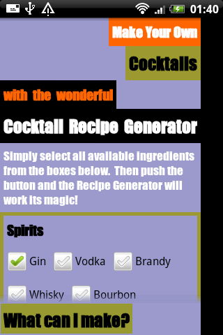 Cocktail Recipe Generator
