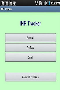 INR Tracker Warfarin log