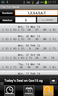 Free SG ToTo Results Screenshots 2