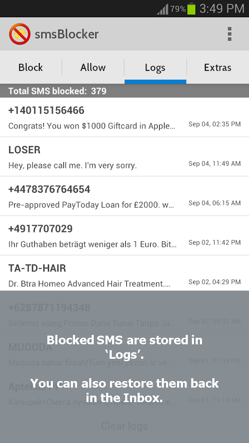 smsBlocker Android