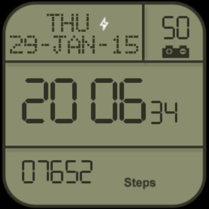 【免費個人化App】LCD Watchface with Steps-APP點子