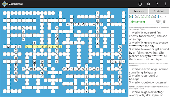 Vocab Recall Crossword Screenshots 0