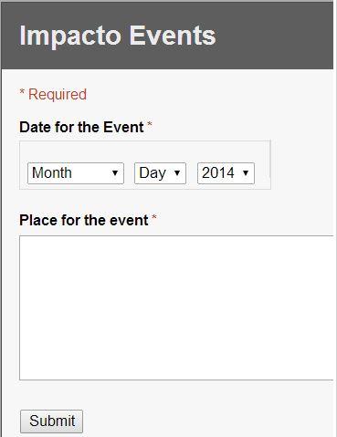 Impacto Event Form