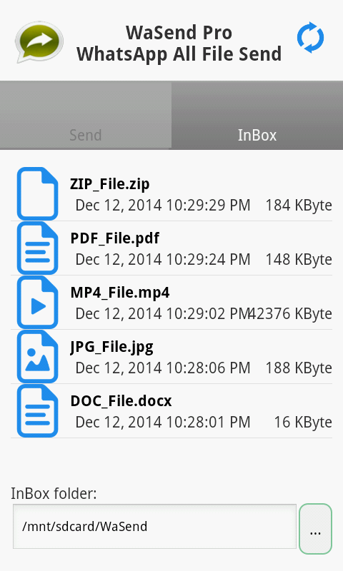 WaSend: File hider and sender Screen 2