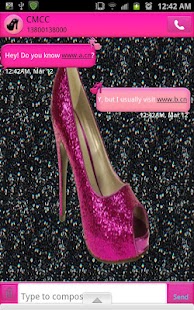 Lastest GO SMS - Pink Glitter Heels APK