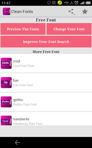 Free Clean Fonts for FlipFont