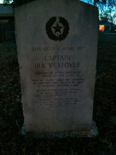 Site of the Home of Captain Ira Westover