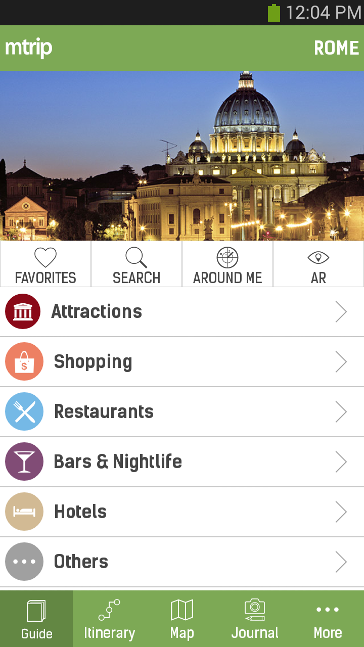 Rome Travel Guide – mTrip Screen 1