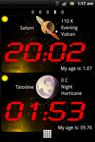 GalaxTime lite clock widget