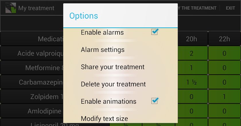 My Medical Treatment Screen 3