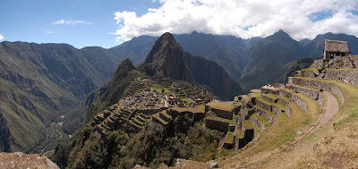 Panoramic picture of Machu Picchu from the viewing point. 