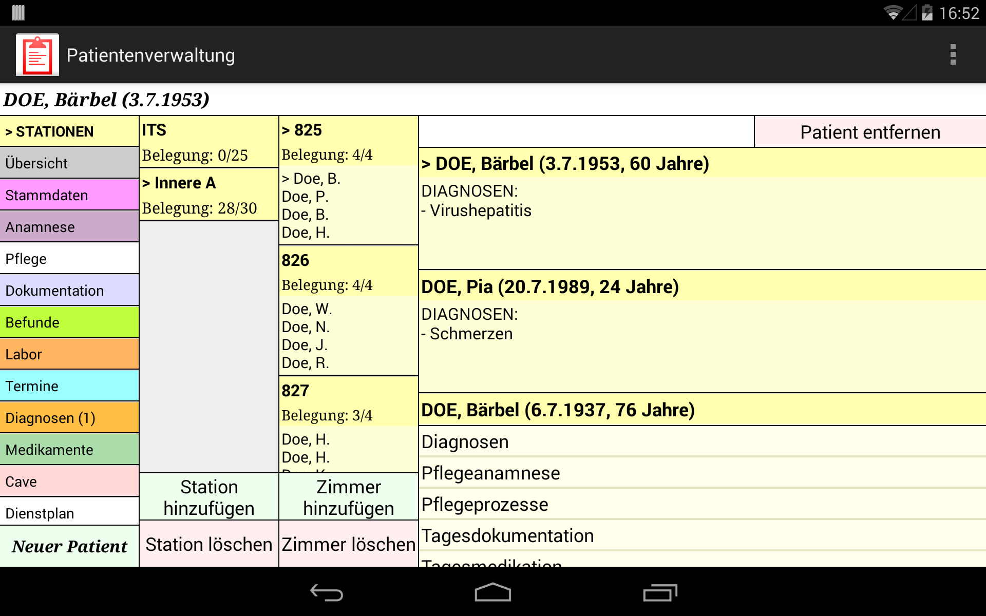 Android application Patient Management screenshort