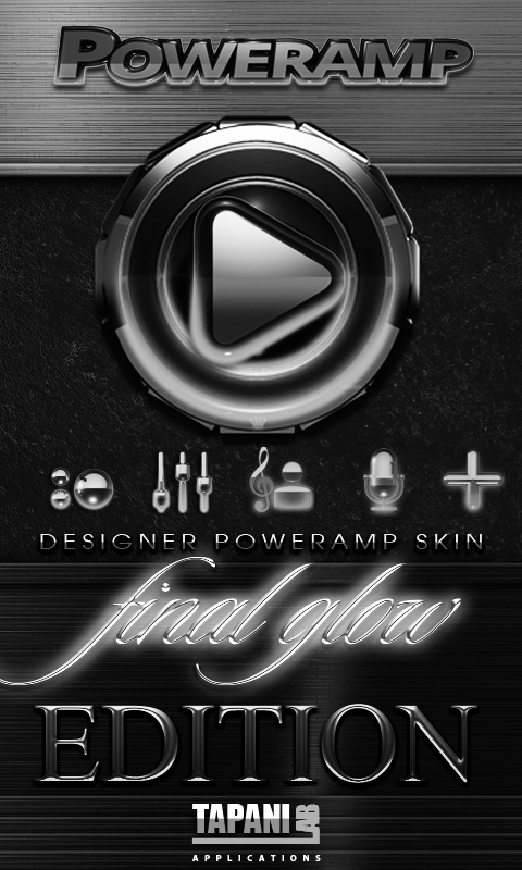 Android application Poweramp skin White Glow screenshort