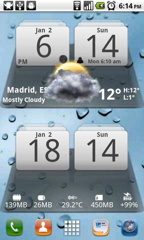 Android application MIUI Digital Weather Clock screenshort