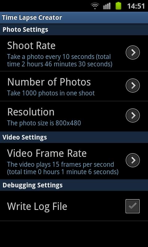Time Lapse Creator Screen 2