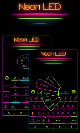 Neon LED GO Keyboard Theme