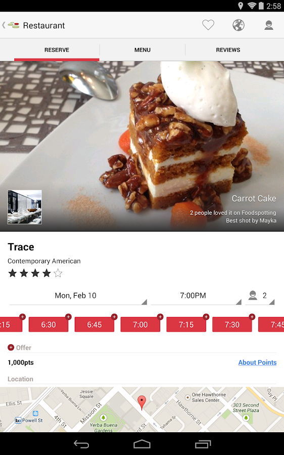 OpenTable Free Reservations screenshot
