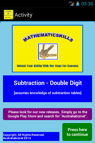 Subtraction Double Digit Free