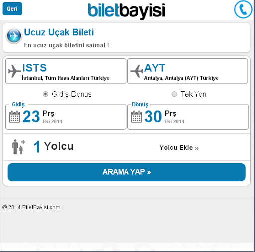 【免費旅遊App】Uçak Bileti - BiletBayisi.com-APP點子