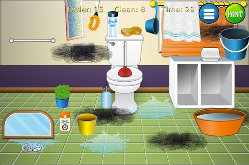 Game cleaning toilets