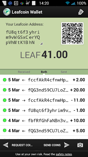 Leafcoin wallet