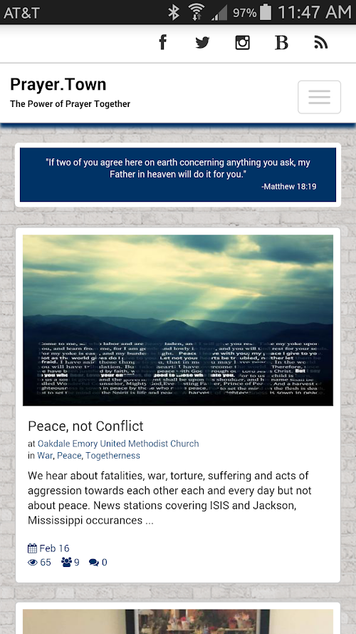 Android application Prayer.Town screenshort