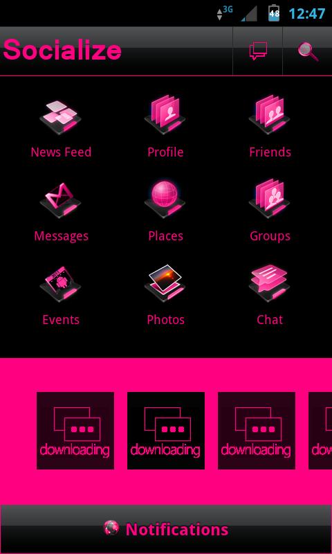 Pink Socialize for Facebook Screen 3
