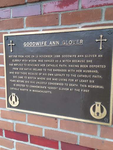 Goodwife Ann Glover Memorial Plaque