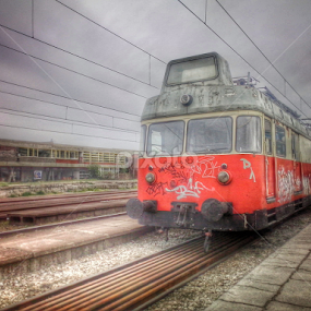 Train at the station by Марко Гробар Нешић - Transportation Trains