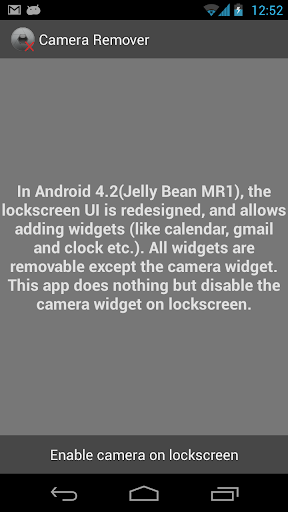 Camera Widget Remover