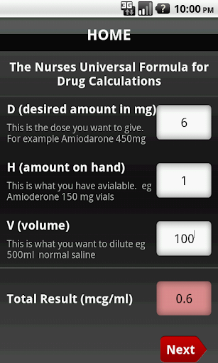 UDC Infusion Drug Calculator