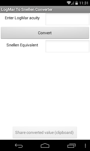 LogMar to Snellen Converter