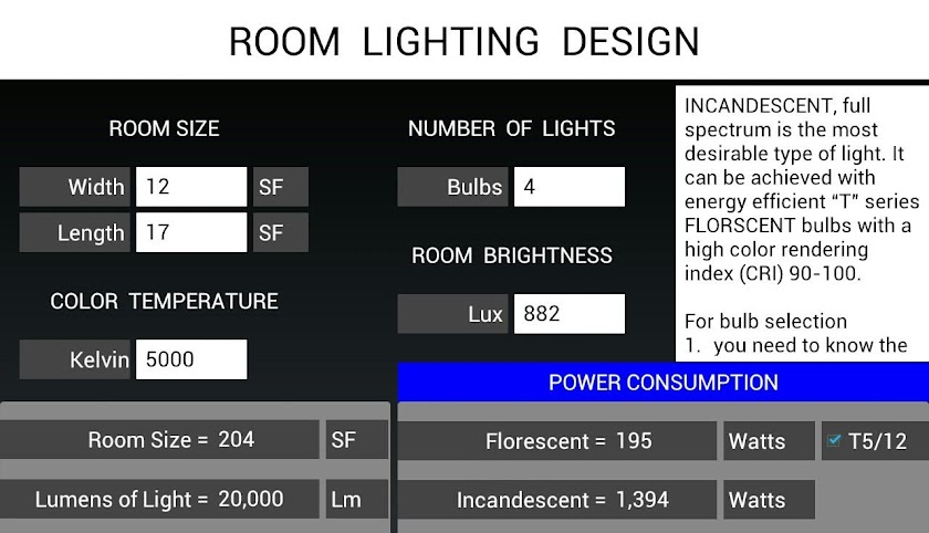 Room Lighting Design Screen 2