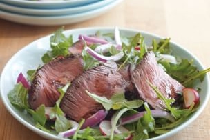 Mustard-Peppercorn Steak and Arugula Salad