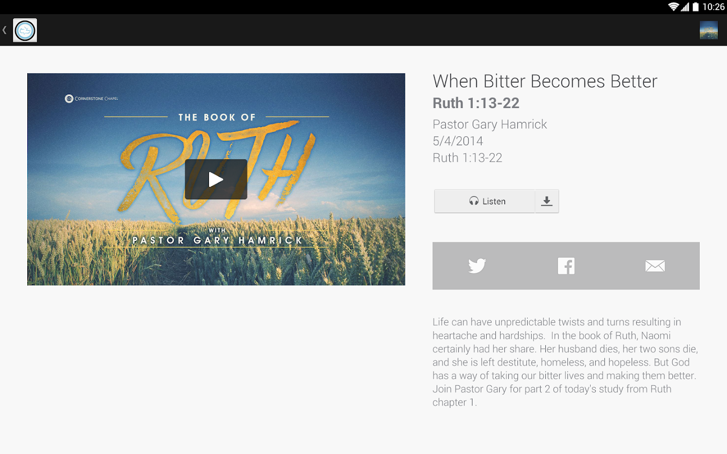 Cornerstone Chapel Android Apps on Google Play
