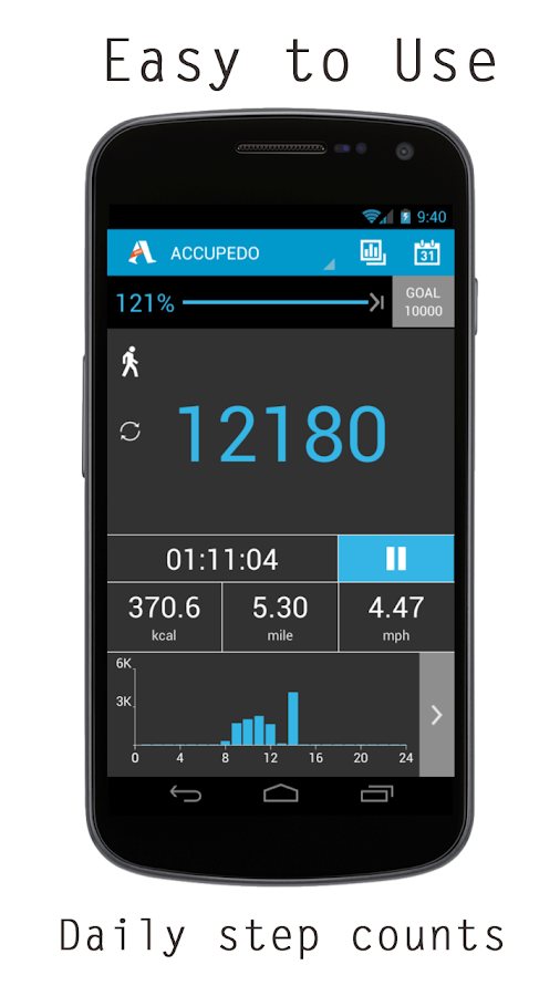 Accupedo Pedometer - screenshot