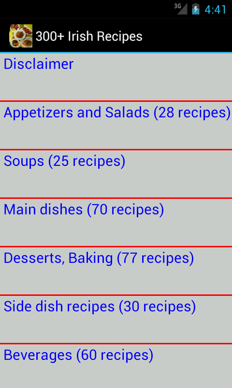 Android application 300+ Irish Recipes screenshort