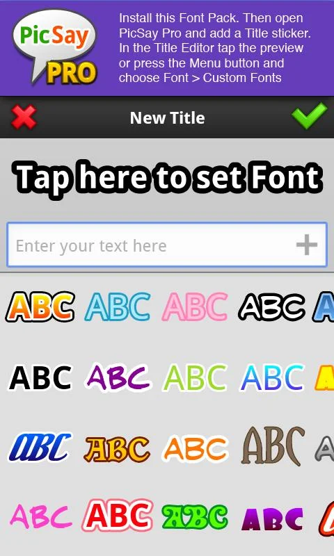   PicSay Pro Font Pack - A- tangkapan layar 