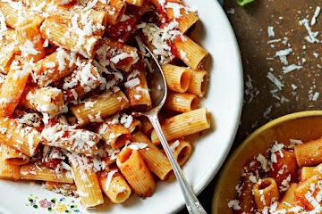 Rigatoni with roasted tomatoes & ricotta salata