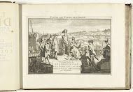 Titelprent voor prentwerk: Les Forces de l'Europe, Asie, Afrique et Amerique (...) Comme aussi les Cartes des Côtes de France et d'Espagne (deel III), 1726