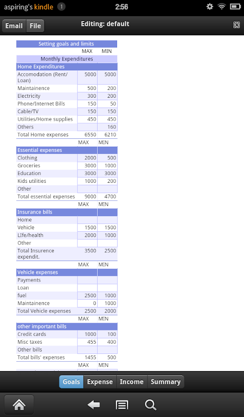 Android application Household Budget screenshort