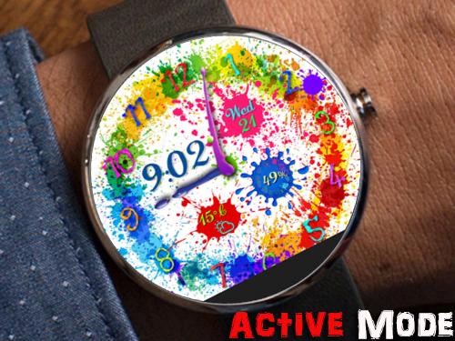 免費下載個人化APP|Rainbow Splash Round Wear Face app開箱文|APP開箱王