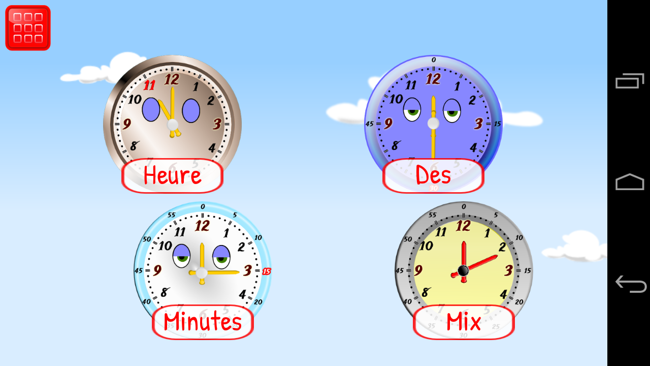 Android application Tell Time for Kids First Grade screenshort