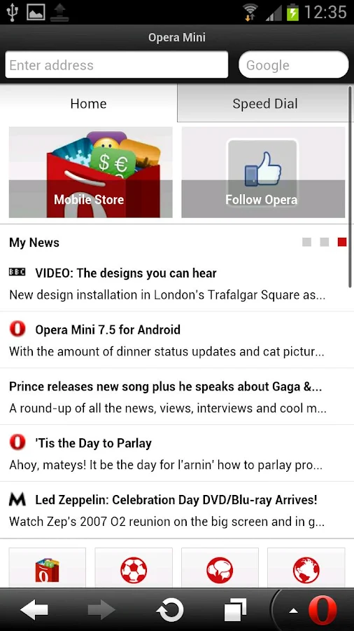 Opera Mini web brower