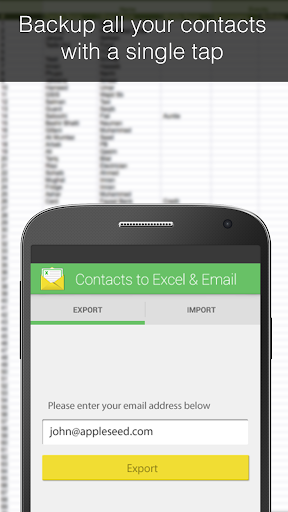 Contacts Backup--Excel Email